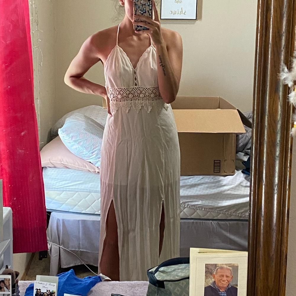 White maxi dress